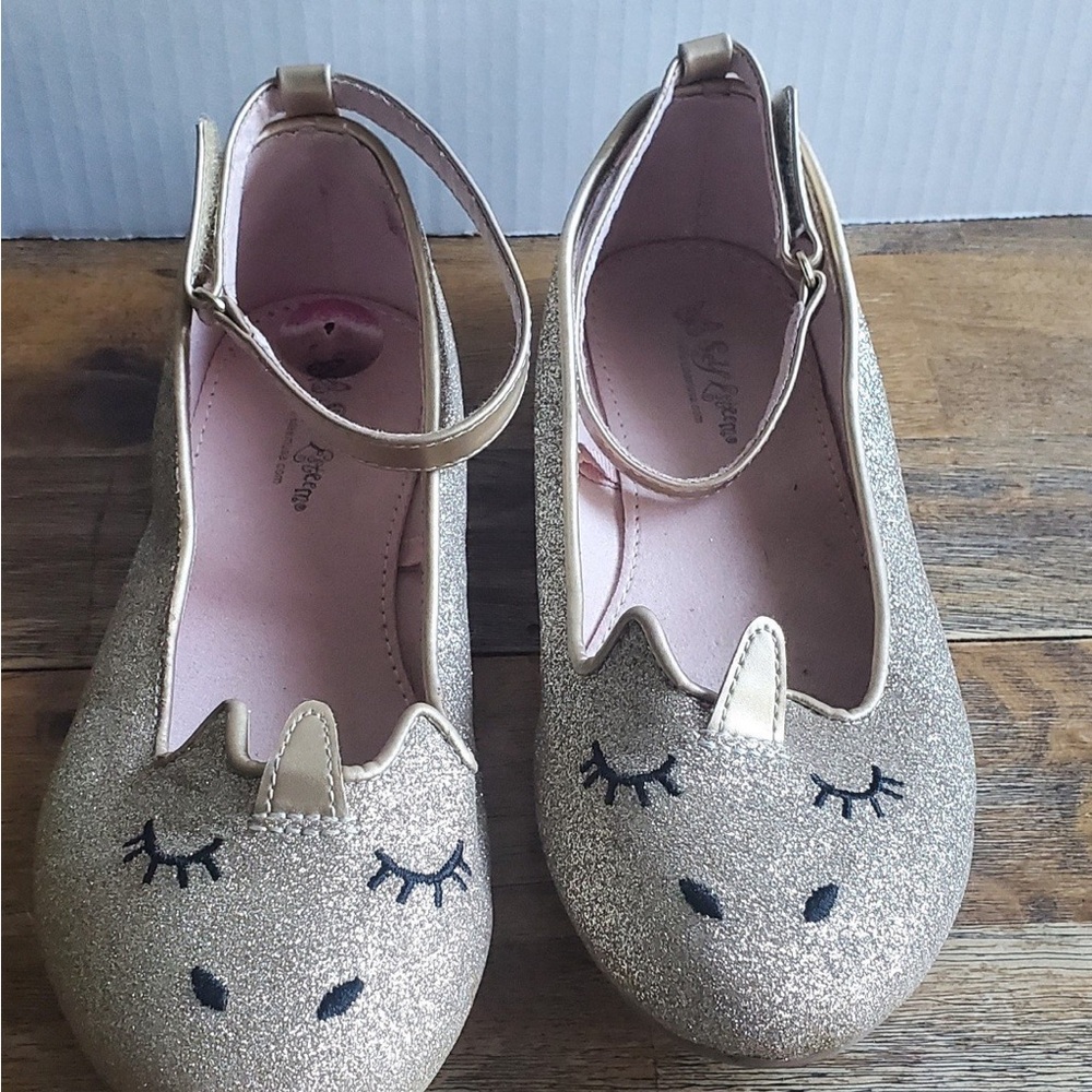 Self Esteem Girls Gold Unicorn Flats size 4